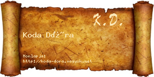 Koda Dóra névjegykártya